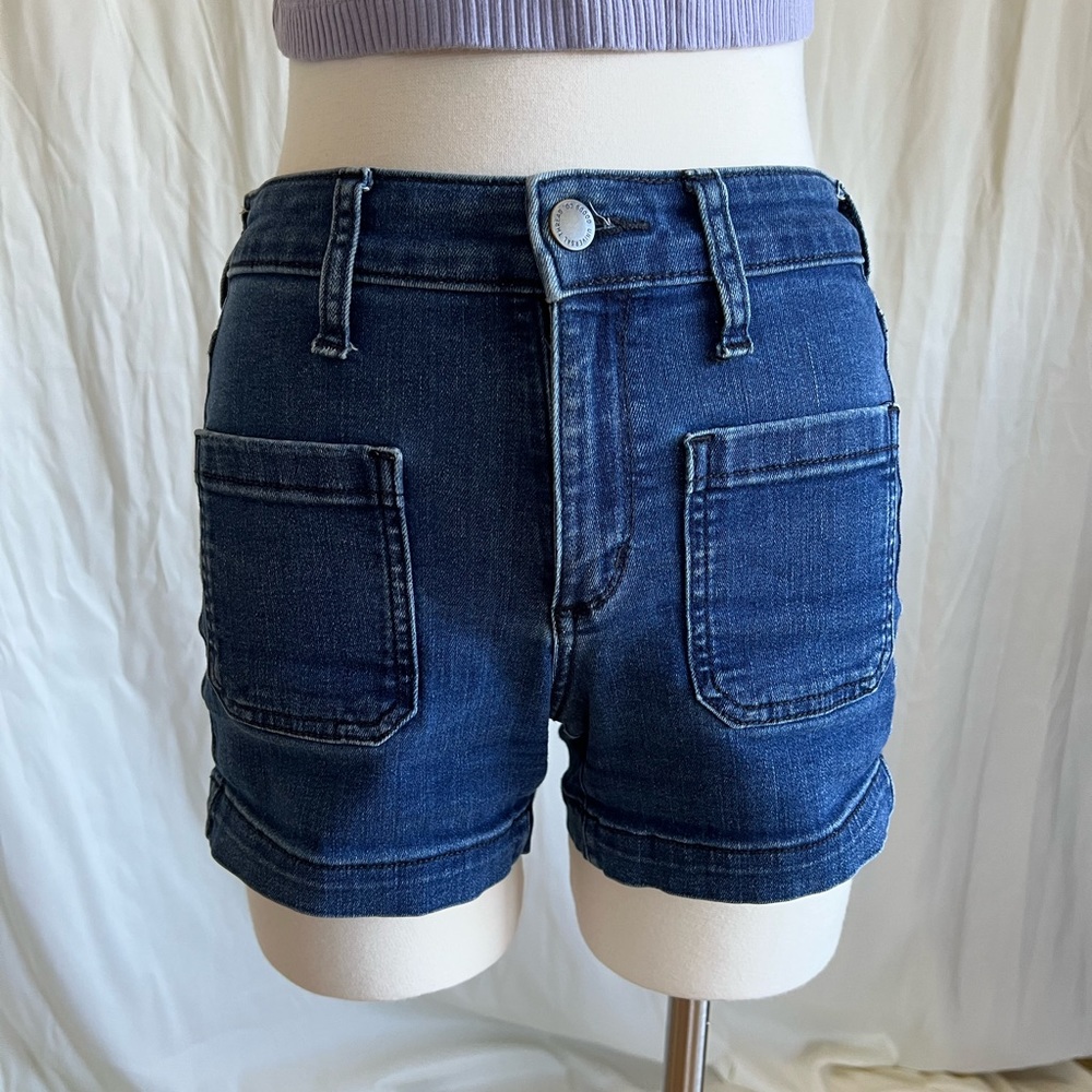High Waist Denim Sailor Shorts